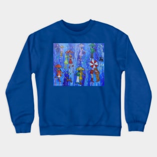 Colourful Umbrellas in a blue Sky Crewneck Sweatshirt